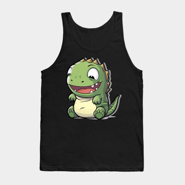 Cute Baby Dinosaur Tank Top by LED Graphix